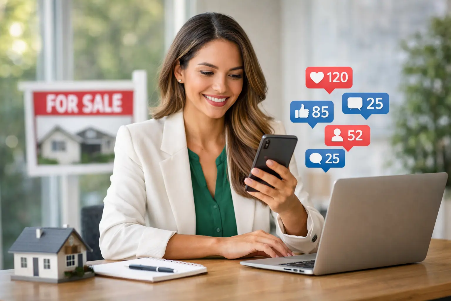 Realtor building a personal brand using social media to attract clients and build trust