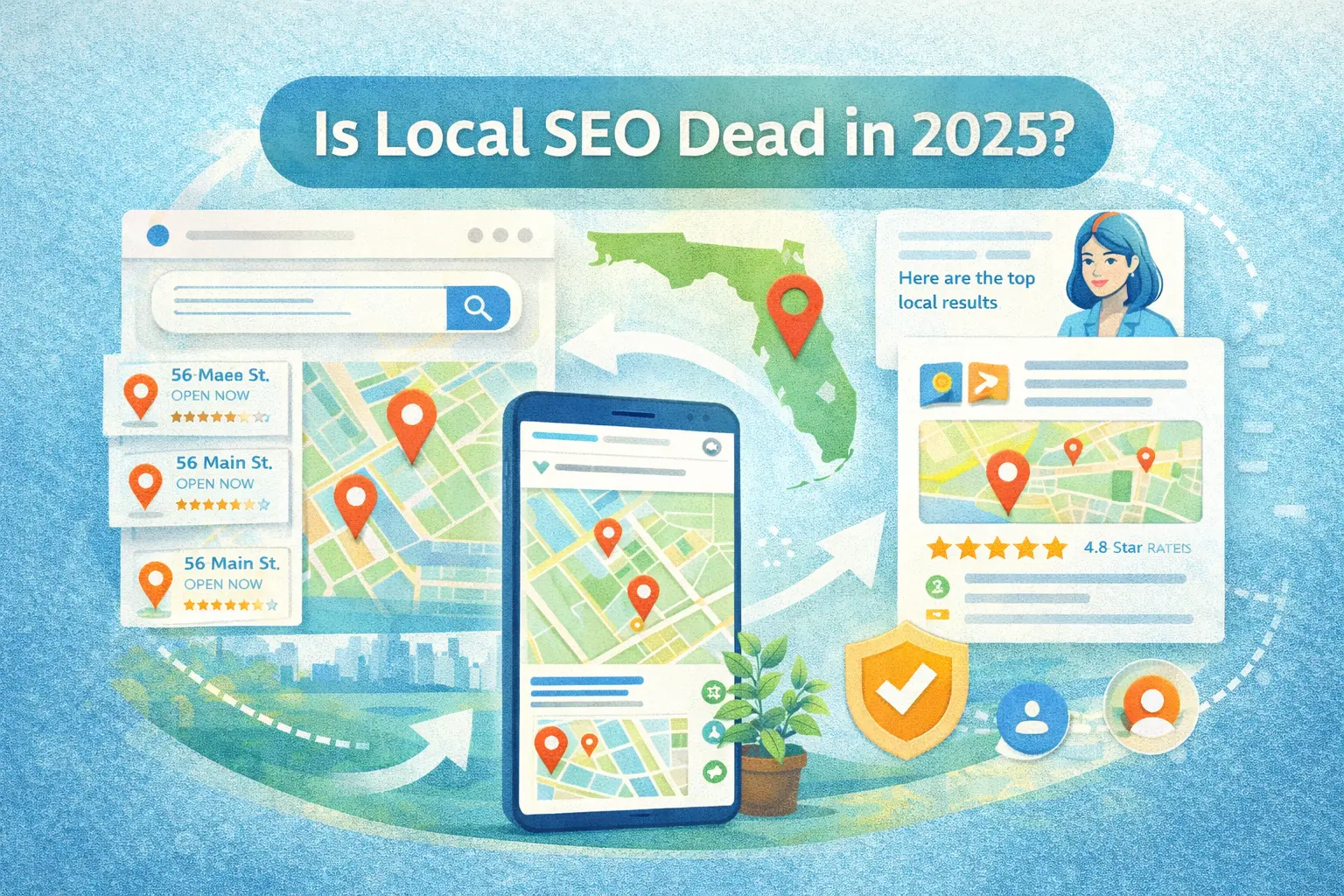Local SEO is not dead in 2025 and continues to drive visibility through Google Maps, reviews, and local search